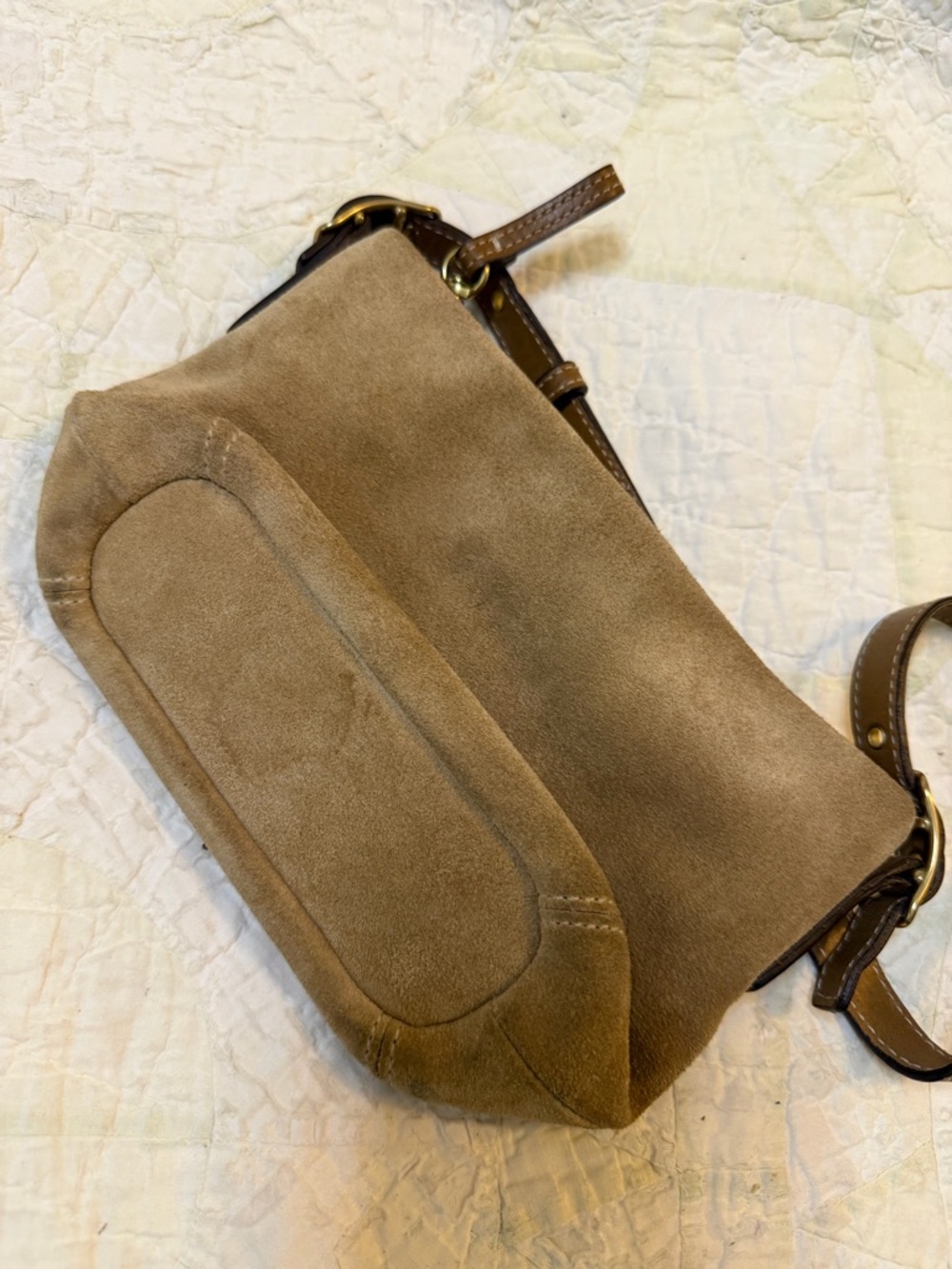 Vintage Coach Legacy Mini Tan Suede Shoulder Bag Handbag Y2K - Picture 15 of 16